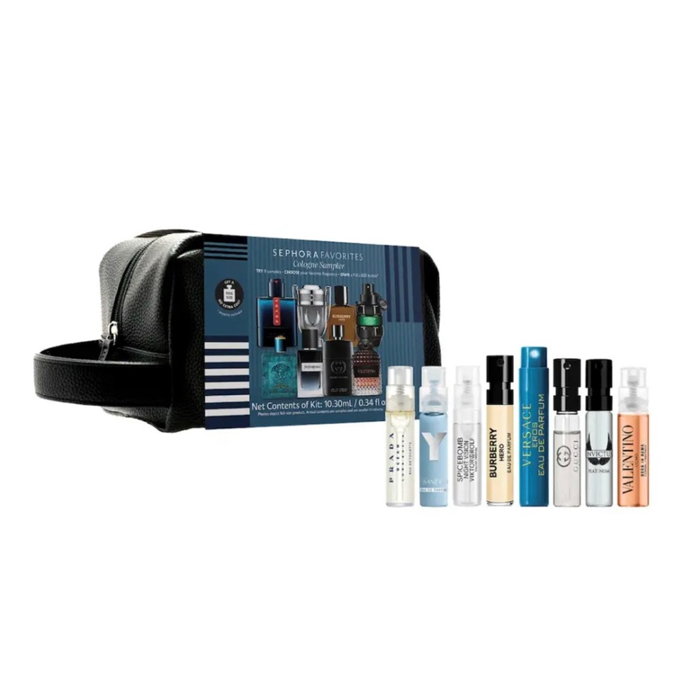 SEPHORA FAVORITES Mens Cologne Sampler Set + Shaving Bag 8 Scents No Certificate